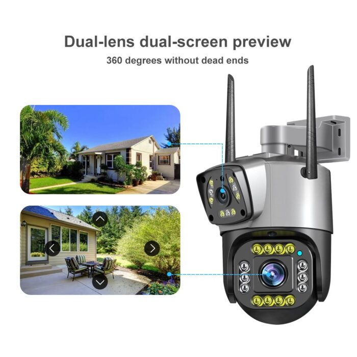 PTZ Wifi Outdoor Dural Len 2mp+2mp 4MP in Total Dural Ir Led Color Night Vision