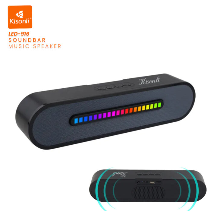 Kisonli Wireless Bluetooth Longbar Speaker Led-916