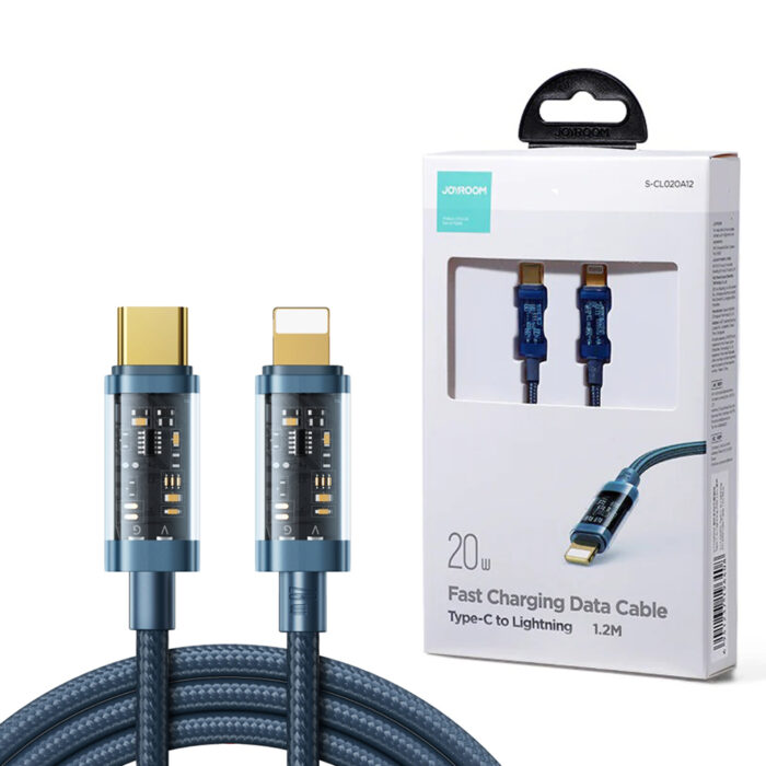 Joyroom S-Cl020a12 Type-C To Lightning 20w Data Cable 1.2m Transparent Nylon