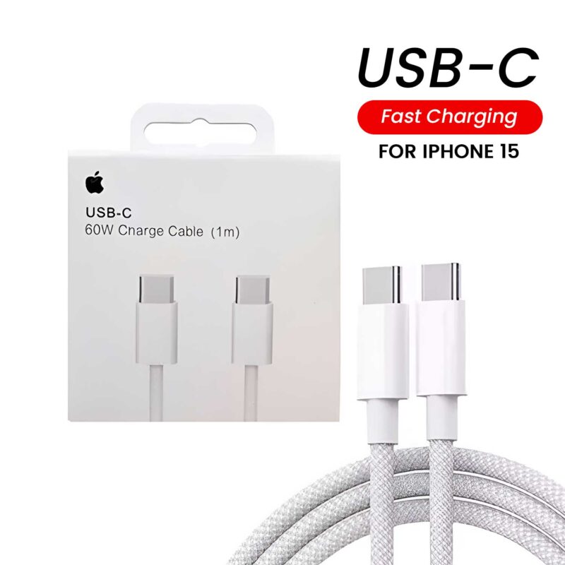 IPhone PD 60w Fast Charging Nylon Type-C To C Cable For IPhone 15 Pro max (1M)