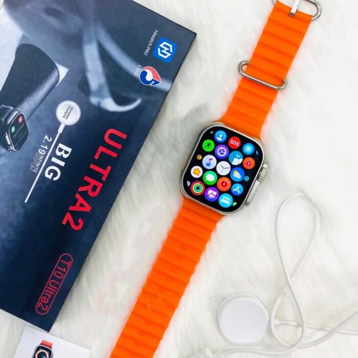 T10 Ultra 2 Smart Watches 2.09 Inch 49mm Straps (Orange)