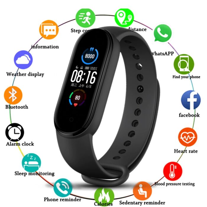 NEW M5 Band Sport Wristband Blood Pressure Monitor Heart Rate For Android